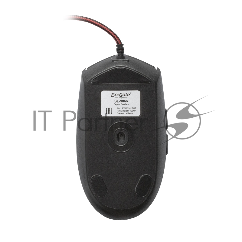Мышь проводная ExeGate SL-9066 черный, 2400 dpi, USB, кнопки - 6