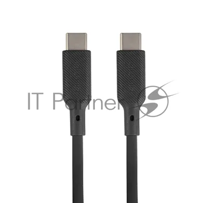 Кабель QUMO 32964 Type-C на Type-C, силиконовый, 1м, 3A, 60W, PD черный