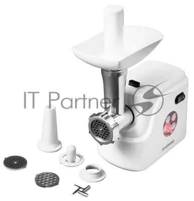 Мясорубка электрическая Starwind SMG3120 белый, 1500 Вт, 2.0 кг/мин, реверс, защита от перегрузки, насадки - 5