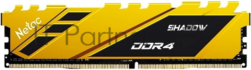 Оперативная память NETAC Shadow, DDR4, 16Gb (1x16 GB), 2666 MHz, CL19, DIMM, радиатор, желтый