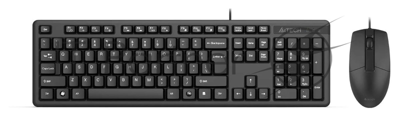 Комплект клавиатура+мышь A4Tech KK-3330 проводной, USB, 1200 DPI, чёрный