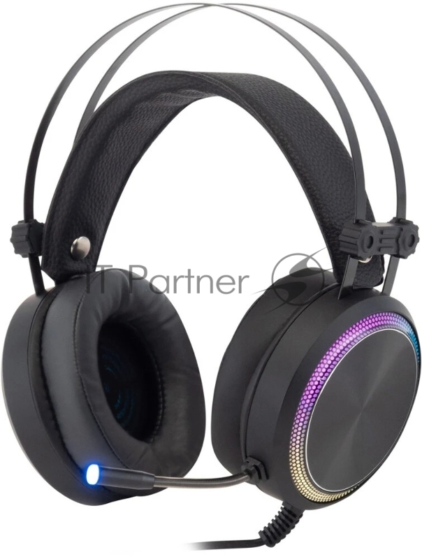 Гарнитура Oklick HS-L810G чёрный, проводная, USB, подсветка