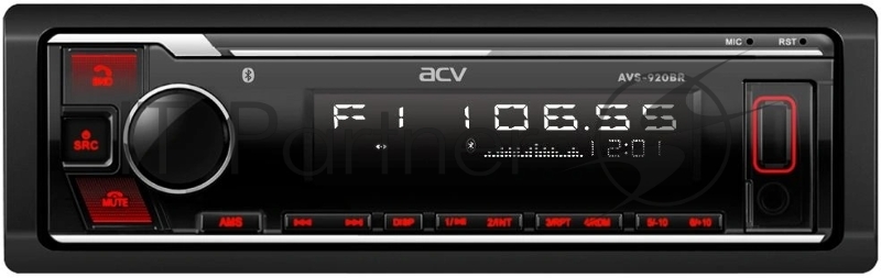 Автомагнитола ACV AVS-920BR, 1 DIN, Bluetooth, USB Type-A, AUX