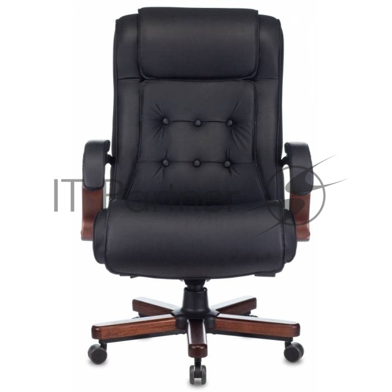 Кресло Бюрократ T-9926WALNUT черный, кожа