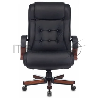 Кресло Бюрократ T-9926WALNUT черный, кожа