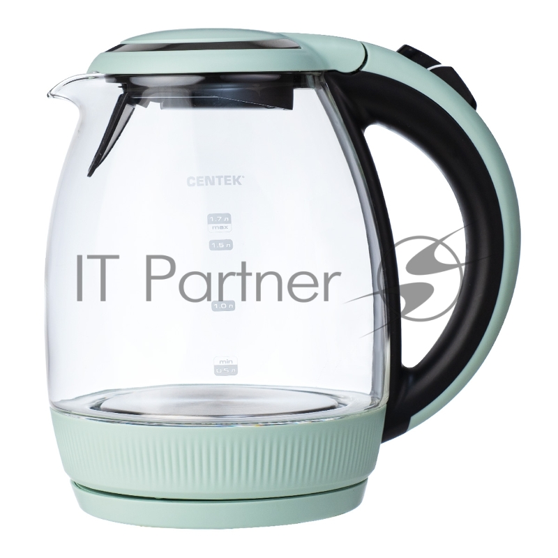 Электрочайник Centek CT-0008 мятный, 1.7 л, 2200 Вт, скрытый нагревательный элемент