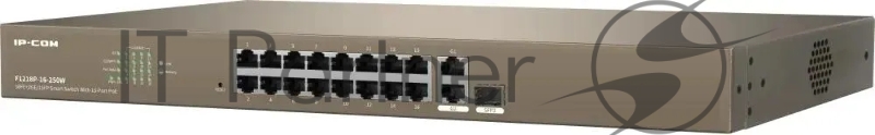 Коммутатор IP-COM F1218P-16-250W, 16×100 Мбит/с PoE + 1×1 Гбит/с Uplink + 1×1 Гбит/с Combo, управляемый