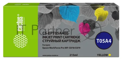 Картридж струйный Cactus CS-EPT05A400 (T05A4) желтый (215 мл) для Epson WorkForce Pro WF-C878/C879