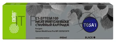 Картридж струйный Cactus CS-EPT05A100 (T05A1) черный (440 мл) для Epson WorkForce Pro WF-C878/C879