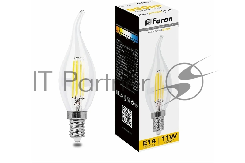 Лампа светодиодная Feron LB-714 11W 230V E14 2700K прозрачная