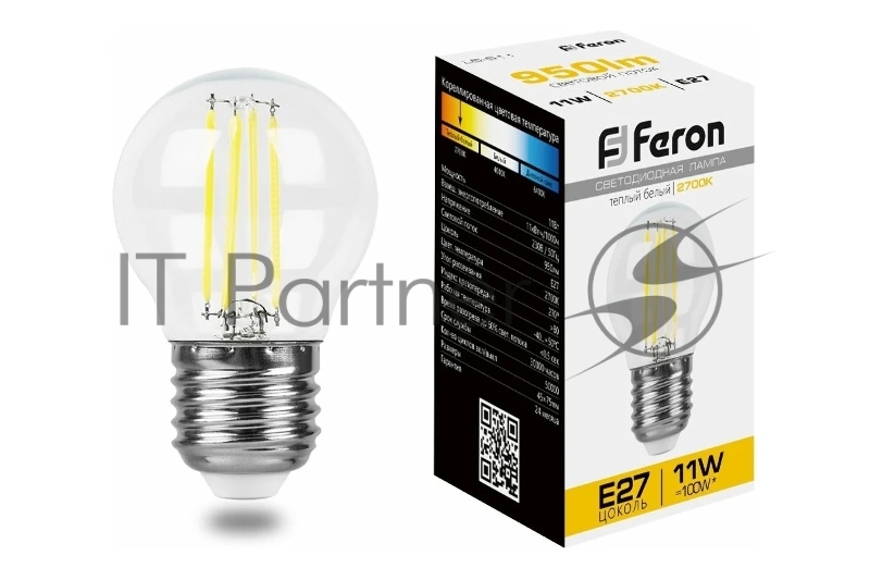 Лампа светодиодная Feron LB-511 (38015) 11W 230V E27 2700K прозрачная