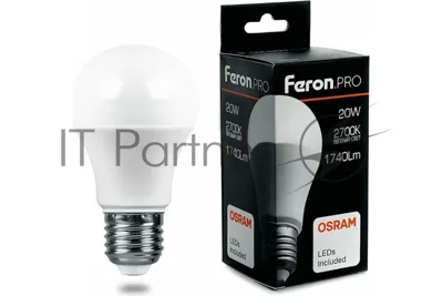 Лампа светодиодная FERON PRO LB-1020 (38041) шар E27 20W 2700K
