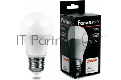 Лампа светодиодная Feron PRO LB-1020 шар E27 20W 6400K