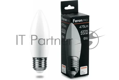 Лампа светодиодная Feron PRO LB-1306 свеча E27 6W 4000K