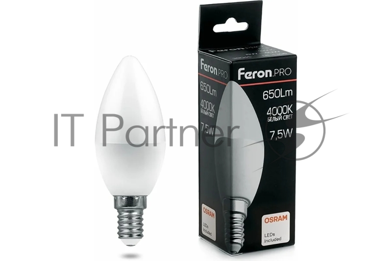 Лампа светодиодная Feron PRO LB-1307 свеча E14 7.5W 4000K