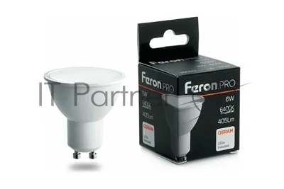 Лампа светодиодная Feron PRO LB-1606 GU10 6W 6400K