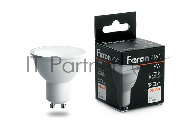 Лампа светодиодная Feron PRO LB-1608 GU10 8W 2700K