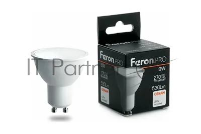 Лампа светодиодная Feron PRO LB-1608 GU10 8W 2700K