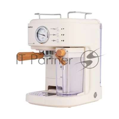 Кофеварка рожковая Maunfeld MF-737BG PRO бежевый, исп. кофе - молотый, 1.5 л, 1250 Вт, 15 бар