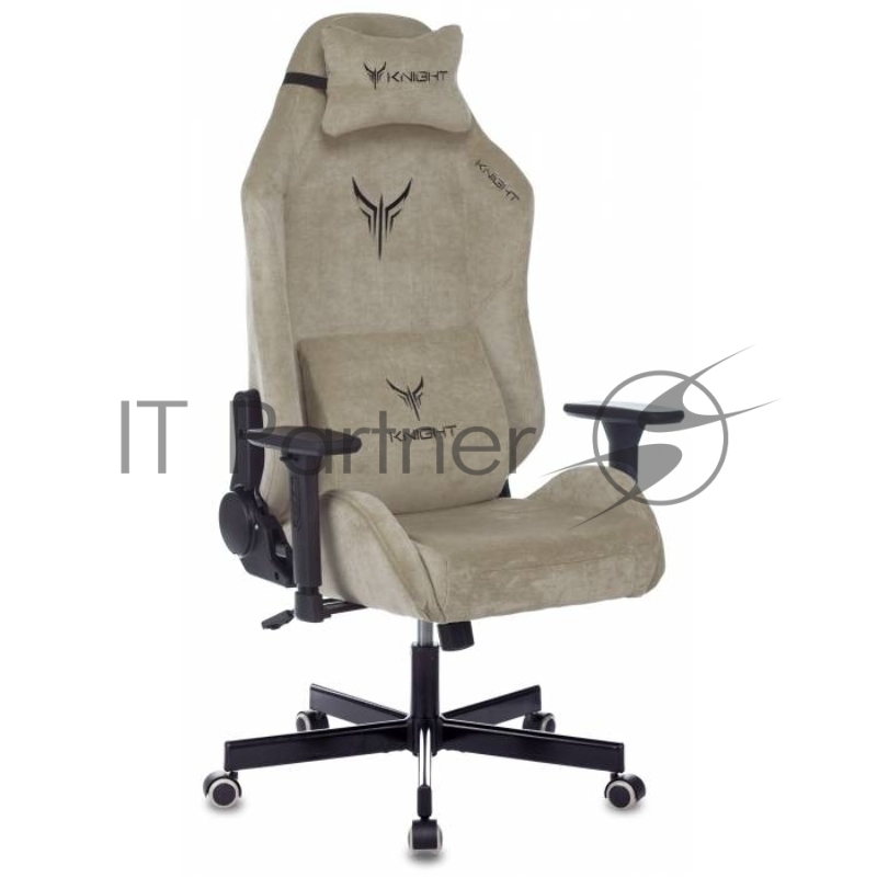 Кресло игровое Бюрократ Knight N1 Fabric бежевый Light-21, с подголов. крестовина металл