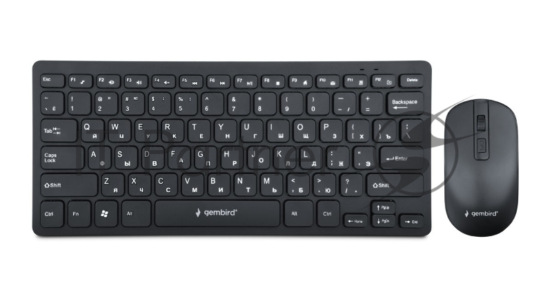 Комплект клавиатура+мышь Gembird KBS-9100 беспроводной, USB, 1600 DPI, чёрный