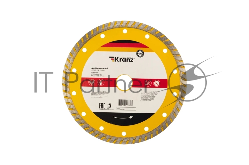Диск алмазный отрезной Kranz Turbo 180x22.2 мм