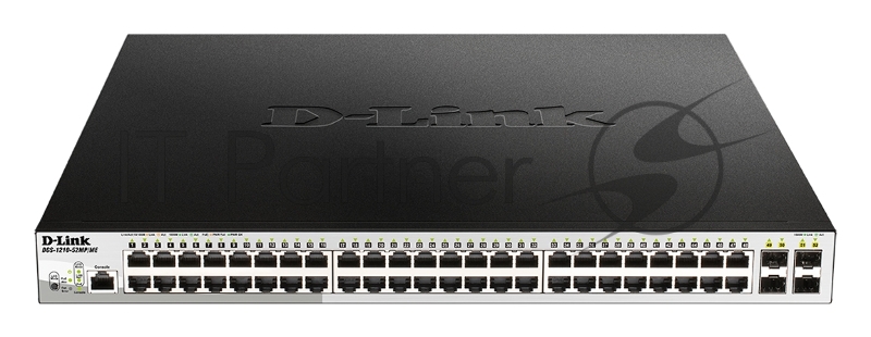 Коммутатор D-Link DGS-1210-52MP/ME/B2A, 48×1 Гбит/с + 4×1 Гбит/с SFP, управляемый