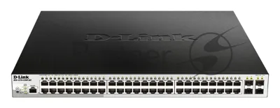 Коммутатор D-Link DGS-1210-52MP/ME/B2A, 48×1 Гбит/с + 4×1 Гбит/с SFP, управляемый