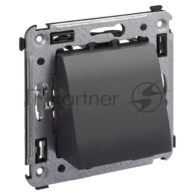 Вывод кабеля из стены DKC Avanti 4412983 "черный матовый"