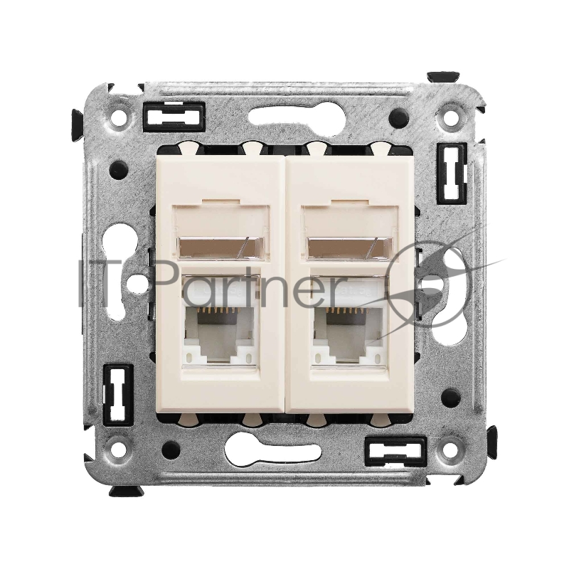 Розетка компьютерная DKC Avanti 4405464 RJ-45 двойная, категория 5e "Ванильная дымка"