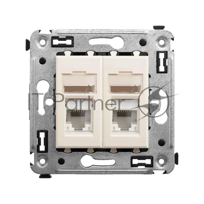 Розетка компьютерная DKC Avanti 4405464 RJ-45 двойная, категория 5e "Ванильная дымка"