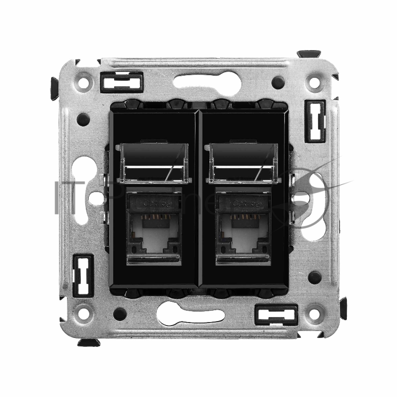 Розетка компьютерная DKC Avanti 4402464 RJ-45 двойная, категория 5e "Черный квадрат"