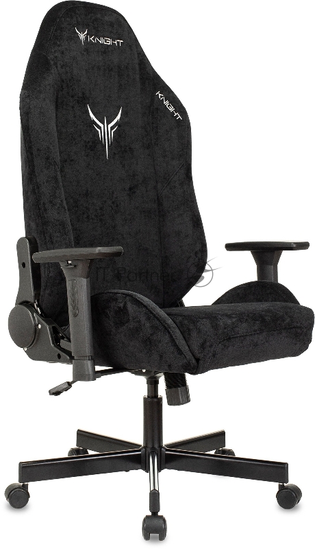 Кресло игровое Бюрократ Knight N1 Fabric черный Light-20, с подголов. крестовина металл