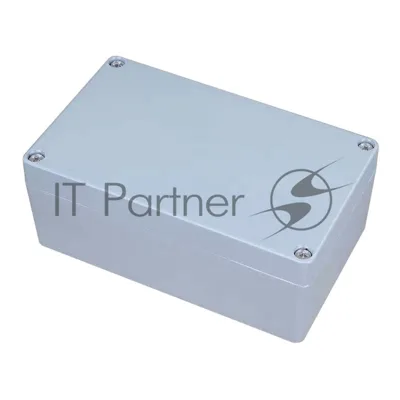 Корпус ACD XG387 Metal case IP65, 200x120x80мм, металлический, 3 отверстия (28 + 28 + 23мм) с резиновыми заглушками, серебристый, совместим с Raspberry Pi 3B, 3B+, 4, Orange Pi