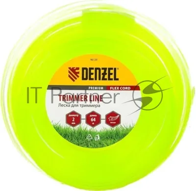 Леска для триммера Denzel звезда 2 мм х 64 м, блистер FLEX CORD 96120