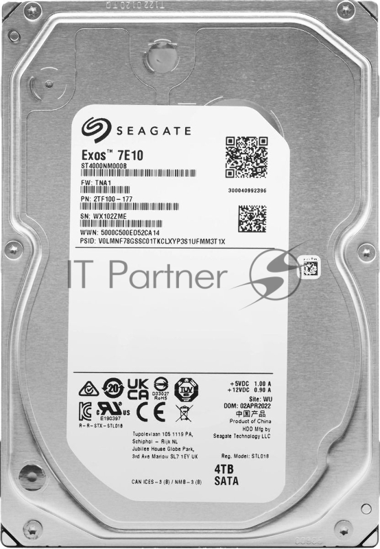 Жесткий диск Seagate HDD 4Tb 7200rpm Exos 7E10 512N (3.5'/ SATA 6Gb/s )