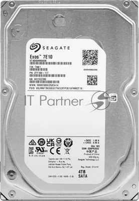 Жесткий диск Seagate HDD 4Tb 7200rpm Exos 7E10 512N (3.5'/ SATA 6Gb/s )