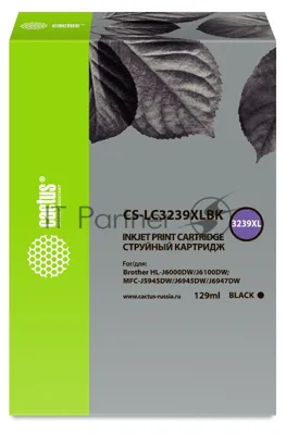 Картридж струйный Cactus CS-LC3239XLBK черный (129 мл) для Brother HL-J6000DW/J6100DW