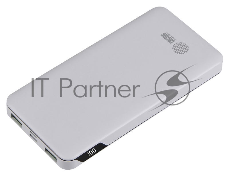 Портативный аккумулятор Cactus CS-PBFSKT-10000 10000mAh 2.1A 2xUSB белый
