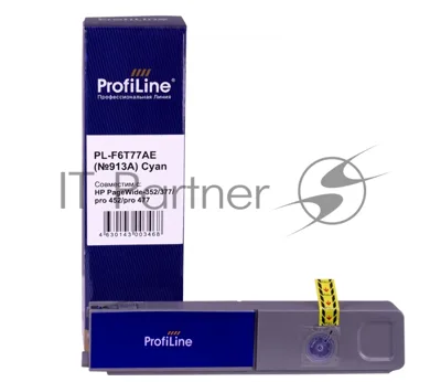 Картридж струйный ProfiLine PL-F6T77AE(913A) для принтеров HP PageWide-352/377/pro 452/pro 477 с чернилами Cyan 55 мл