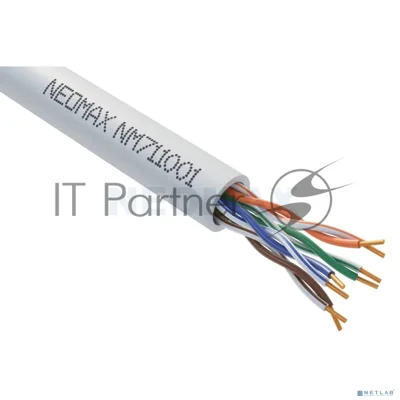 Кабель NEOMAX NM711001 U/UTP cat.5e 4x2x0.46, 24 AWG, медь, внутренний, PVC, 305м, серый