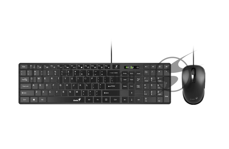 Комплект клавиатура+мышь Genius SlimStar C126 проводной, USB, 1000 DPI, чёрный