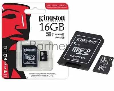 Флеш карта microSDHC 16Gb Class10 Kingston SDCIT2/16Gb Industrial Temperature Class UHS-I, адаптер в комплекте
