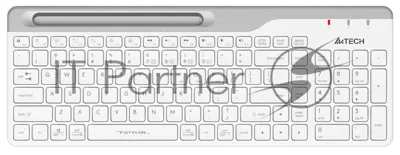 Клавиатура беспроводная A4Tech Fstyler FBK25, USB, Bluetooth/Радиоканал, белый/серый