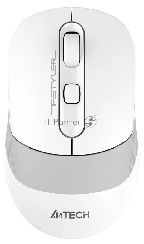 Мышь беспроводная A4Tech Fstyler FB10C белый/серый, 2000 dpi, радиоканал, Bluetooth, USB, кнопки - 4