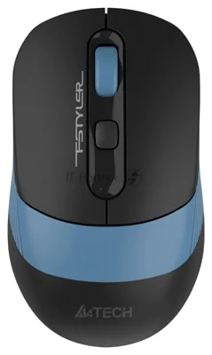 Мышь беспроводная A4Tech Fstyler FB10C черный/синий, 2000 dpi, радиоканал, Bluetooth, USB, кнопки - 4
