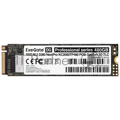 Накопитель SSD ExeGate NextPro KC2000TP480, 480Gb, M.2 2280, PCIe 3.0 x4, NVMe, R/W 1600/1200