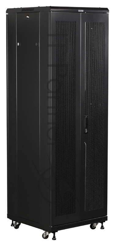 Шкаф коммутационный Lanmaster (TWT-CBB-42U-6X10-P1) 42U 600x1000 мм пер. дв. перфор. задн. дв. перфор. 2-хст. 2 бок. пан. 800 кг черный IP20