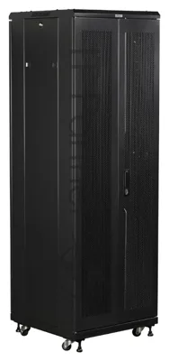 Шкаф коммутационный Lanmaster (TWT-CBB-42U-6X10-P1) 42U 600x1000 мм пер. дв. перфор. задн. дв. перфор. 2-хст. 2 бок. пан. 800 кг черный IP20