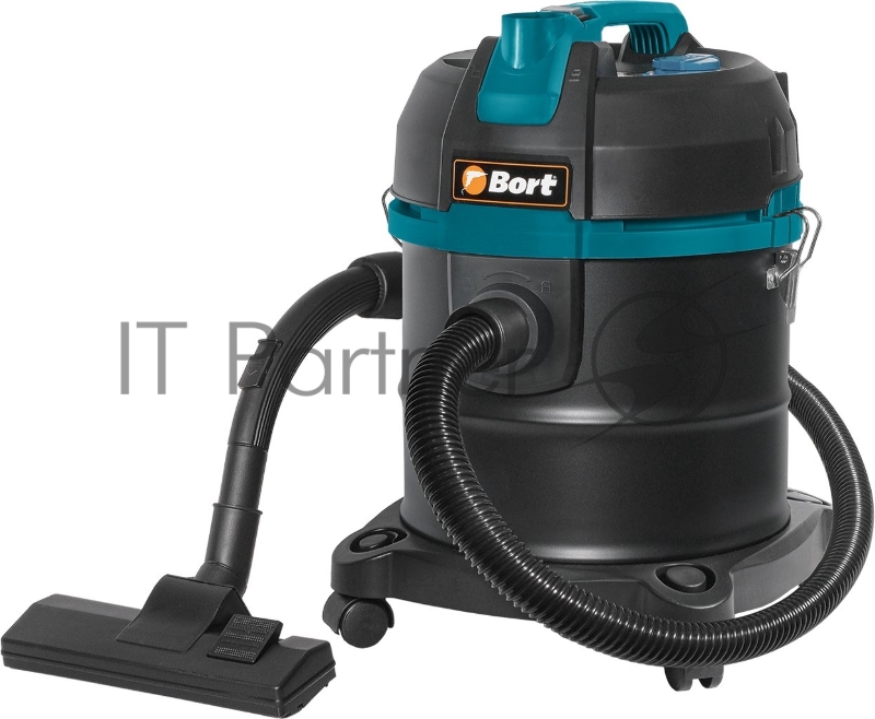 Строительный пылесос Bort BSS-1220 черный (93412598) 240/1200 Вт, уборка сухая/влажная, пылесборник мешок/контейнер, 20 л